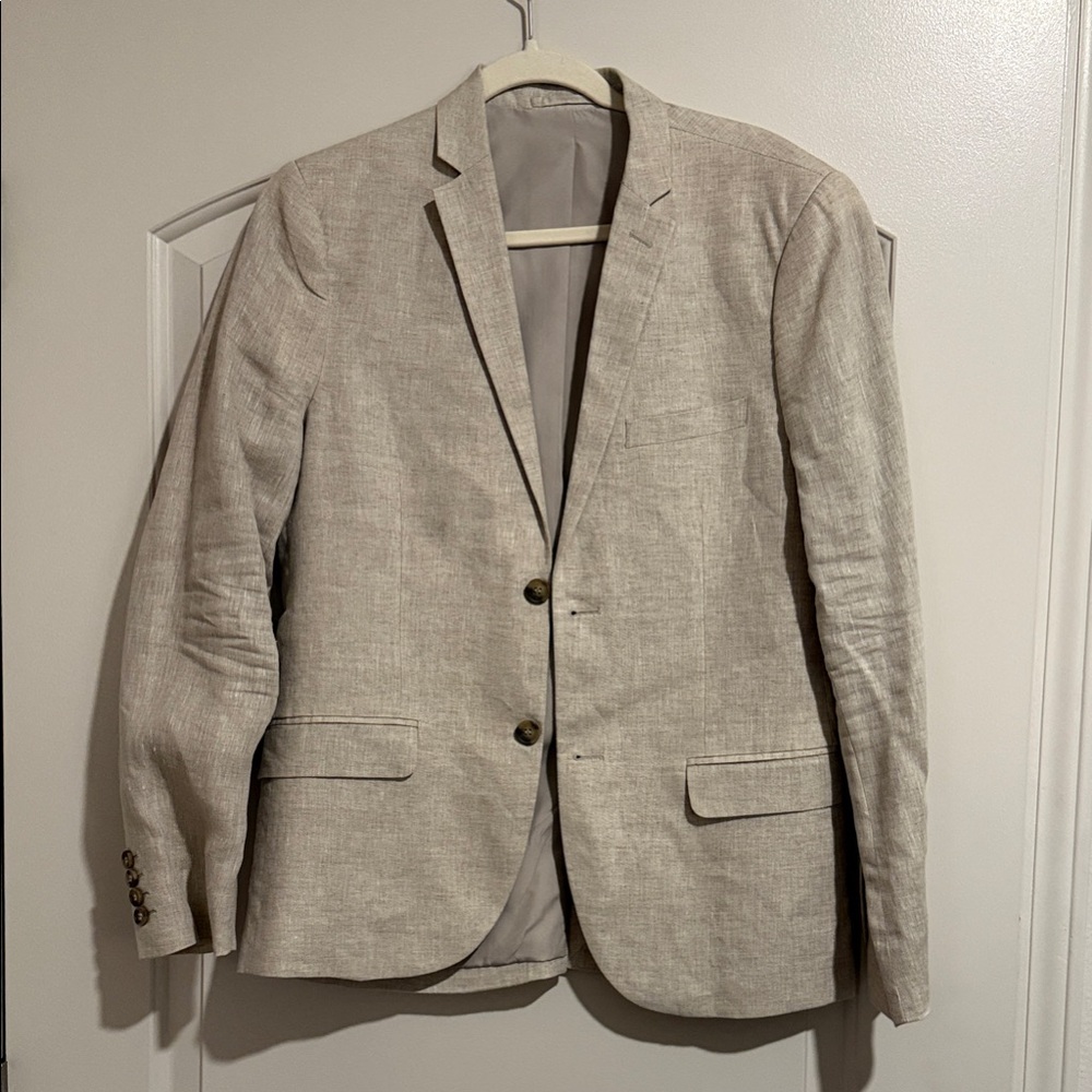 Men's Beige Linen Blazer